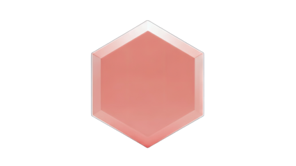 Red Hexagon Shape on White Background