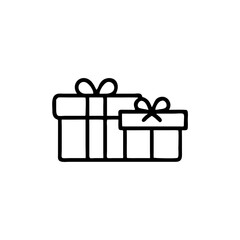 Gift box icon in line style. isolated on white background. Vector illustration.