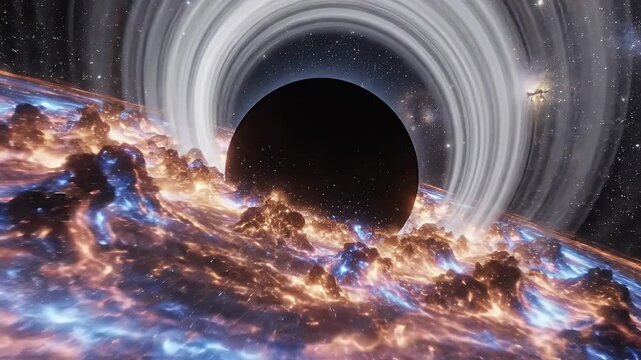 Stunning Black Hole Visuals - A Cosmic Journey Through Space and Time.