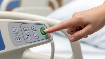 Medical Device Control Panel with Hand Interaction.