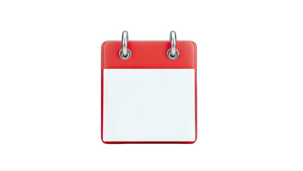Red Calendar Icon on White Background