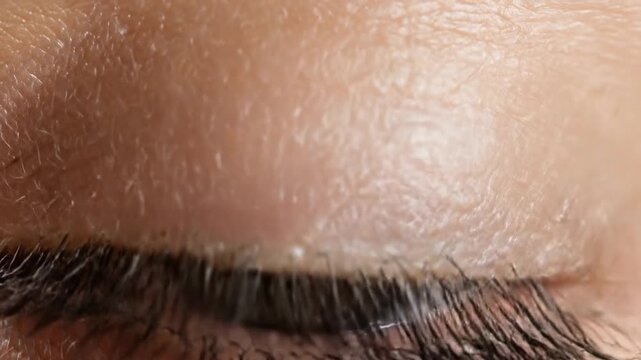 Extreme Close-Up of Eye Iris, Complex Patterns, Window Reflection in Pupil