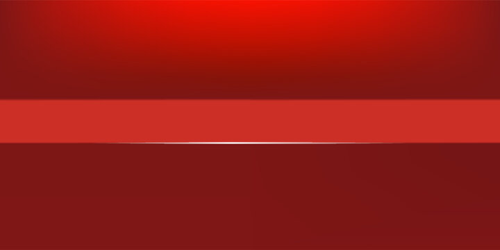 Vector horisontal abstract background. Mock up 3D stage. Red empty studio room for product display
