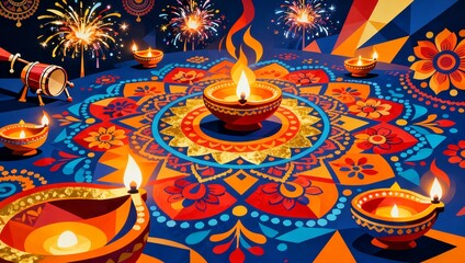 abstract background with burning candles