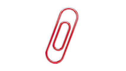 Obraz premium Red Paperclip Isolated on White Background