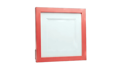 Red Picture Frame on White Background
