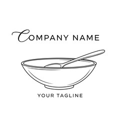 vector illustration of a plate with a spoon