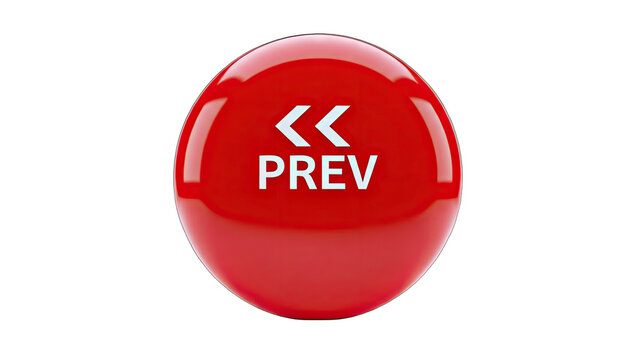 Red Prev Button on White Background