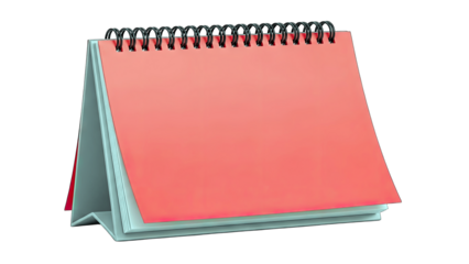 Red Desk Calendar on White Background