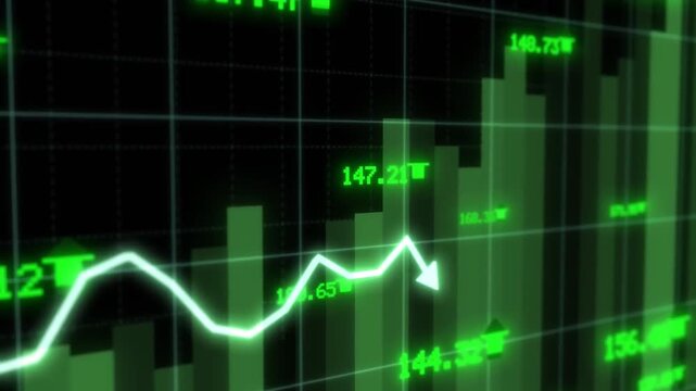 Rising Stock Market Chart Arrow Rallying Growth Recovery 4K Background Video Footage