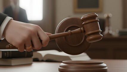 Legal Justice Concept with Gavel and Sound Block.