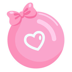Cute pink heart balloon icon, suitable for love-themed birthdays, Valentine’s, or illustrating sweet, affectionate, and festive celebration.