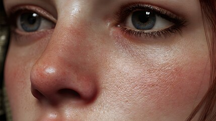 Obraz premium Gentle cyber texture on cheeks realistic smooth render