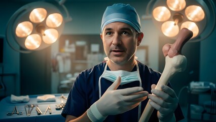 Surgeon Using Smartphone in Operating Room.