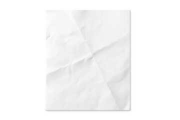 Crumpled white paper sheet providing a textured overlay for various design elements. Ideal for backgrounds and creative projects
