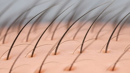 Close-Up of Human Skin with Hair Follicles.