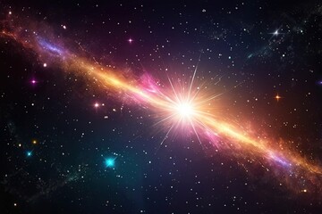 Sparkling color starlight with beam univers