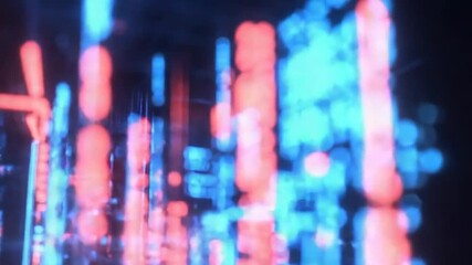 Futuristic cyber city of flowing blue and red binary streams, glowing circuits and data pathways visualizing high speed networked information, ai and big data processing - Powered by Adobe