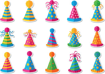 Party Hat Collection Celebration and Festive Designs for Birthday and Holiday Celebrations