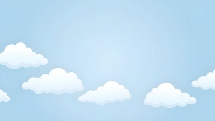 Clear Blue Sky with Fluffy White Clouds.