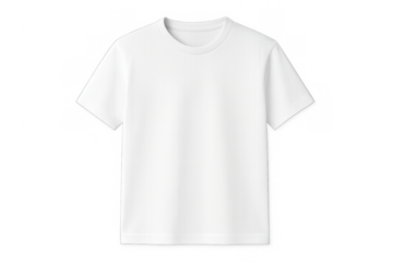 White t-shirt mockup with blank space, ready for branding or design, isolated on transparent background