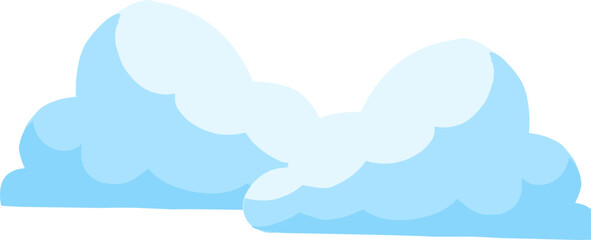 illustration of a pair of blue clouds