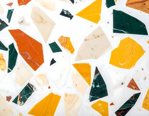 Colorful Terrazzo Stone Texture Background with Marble Chips