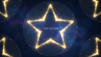 Illuminated Star Shapes on Dark Background for Celebration.