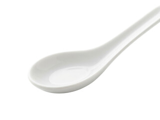 White soup spoon isolated on transparent background