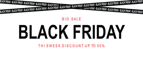 Experience the massive black Friday big sale event with discounts up to 50% this week Vector