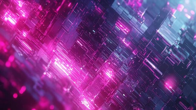 Futuristic abstract background illuminating a grid of glowing lines and structural elements, representing data flow, digital connections, and advanced computing processes