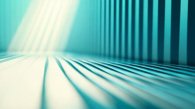 Abstract blue background featuring a bright diagonal spotlight illuminating a textured surface with parallel lines, creating a dynamic play of light and shadow