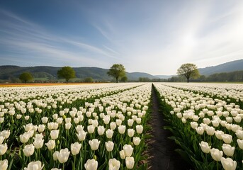 field of tulips