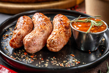 Grilled Pork Sausages With Rosemary Sauce