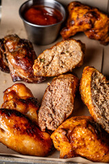 Juicy Grilled Meat Cut Open With Sauce