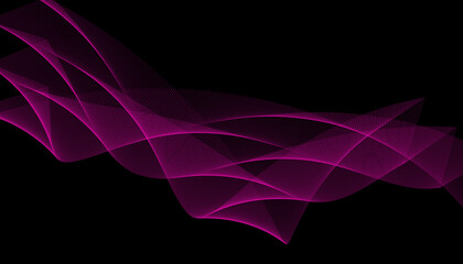 pink and magenta abstract flowing wave lines with glowing motion on dark background

