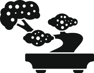 Bonsai tree in a pot, representing japanese art, miniature tree, zen, and tranquility