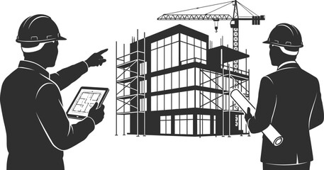 Building Inspection Client Service Vector Icon