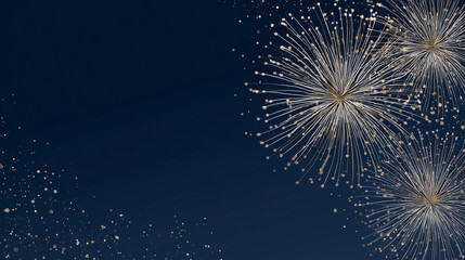 Fototapeta premium a panoramic view of fireworks for new year's celebration. Happy new year, Christmas concept, firework, celebration, party 2026.