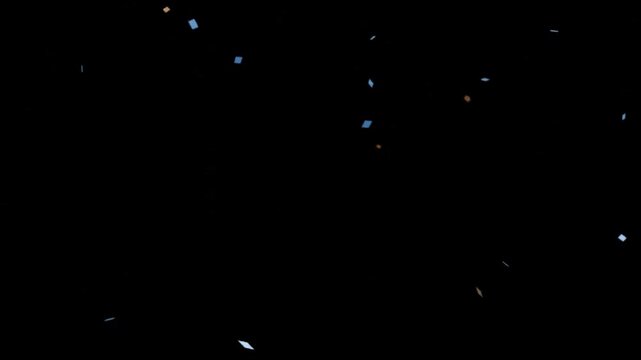 Confetti Celebration Overlay Animation on Black Background for Promo Videos