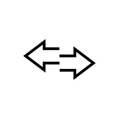 Two arrows different directions. Two straight arrows pointing in opposite directions. Vector illustration.