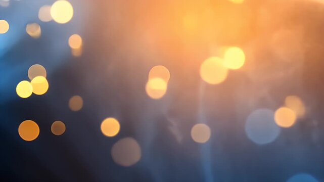 Bokeh Lights with Warm Orange and Cool Blue Soft Glows Creating an Enchanting Abstract Atmosphere