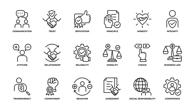 Business Ethic icons pack collection. Vector illustration