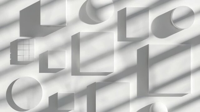 Video Various shapes and forms on a clean white background