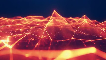 Abstract technology background showing glowing network lines and connected data points forming a futuristic landscape, representing global communication, blockchain, and big data concepts - Powered by Adobe
