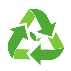 Obraz premium recycle symbol on green background