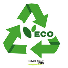 recycle symbol on green background