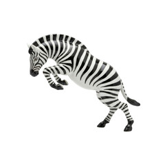 Fototapeta premium Glossy porcelain zebra figurine rearing up for dynamic wild animal interior decoration