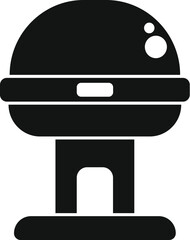 Charcoal barbecue grill appliance in a black and white silhouette for outdoor summer cooking