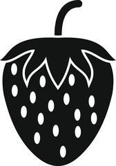 Simple flat vector strawberry fruit icon representing healthy food and desserts